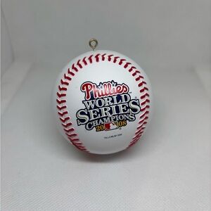 Philadelphia Phillies 2008 World Series Champions Baseball Holiday Ornament.